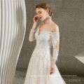 Vestidos De Novia Capped Floor Length Beaded Lace Applique Backless Wedding Gown